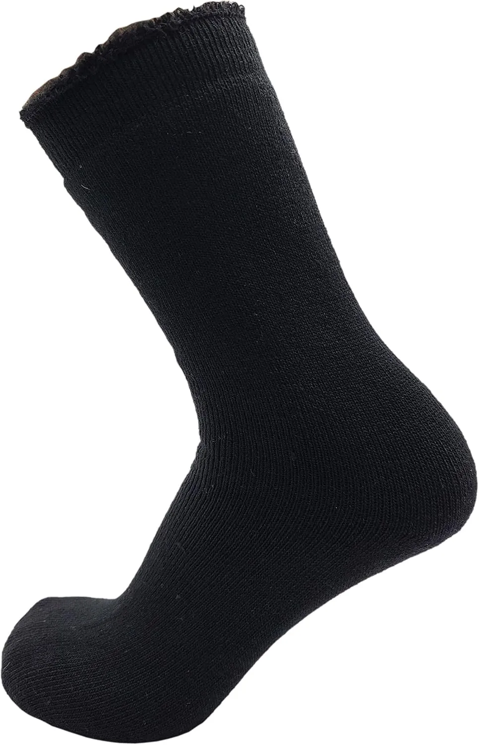 6 Pairs Mens Thermal Socks, Brushed Interior Warm Winter Thick Heavy Duty Cushioned Crew Sock, Bulk Pack
