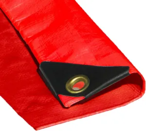 6 x 8 Red Color 12 Mil Heavy Duty Tarp w/UV Protection by X1 Tarps