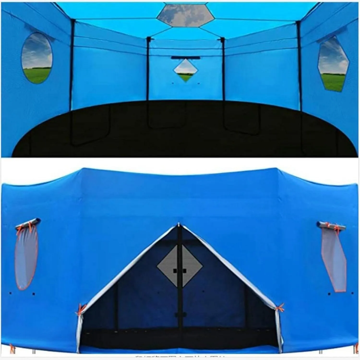 6FT/8FT/10FT/12FT/14FT/15FT Trampoline Tent, Waterproof Oxford Trampoline Canopy, Trampoline Tent Cover, Trampoline Sun Shade for 6 Straight Pole Round Trampoline