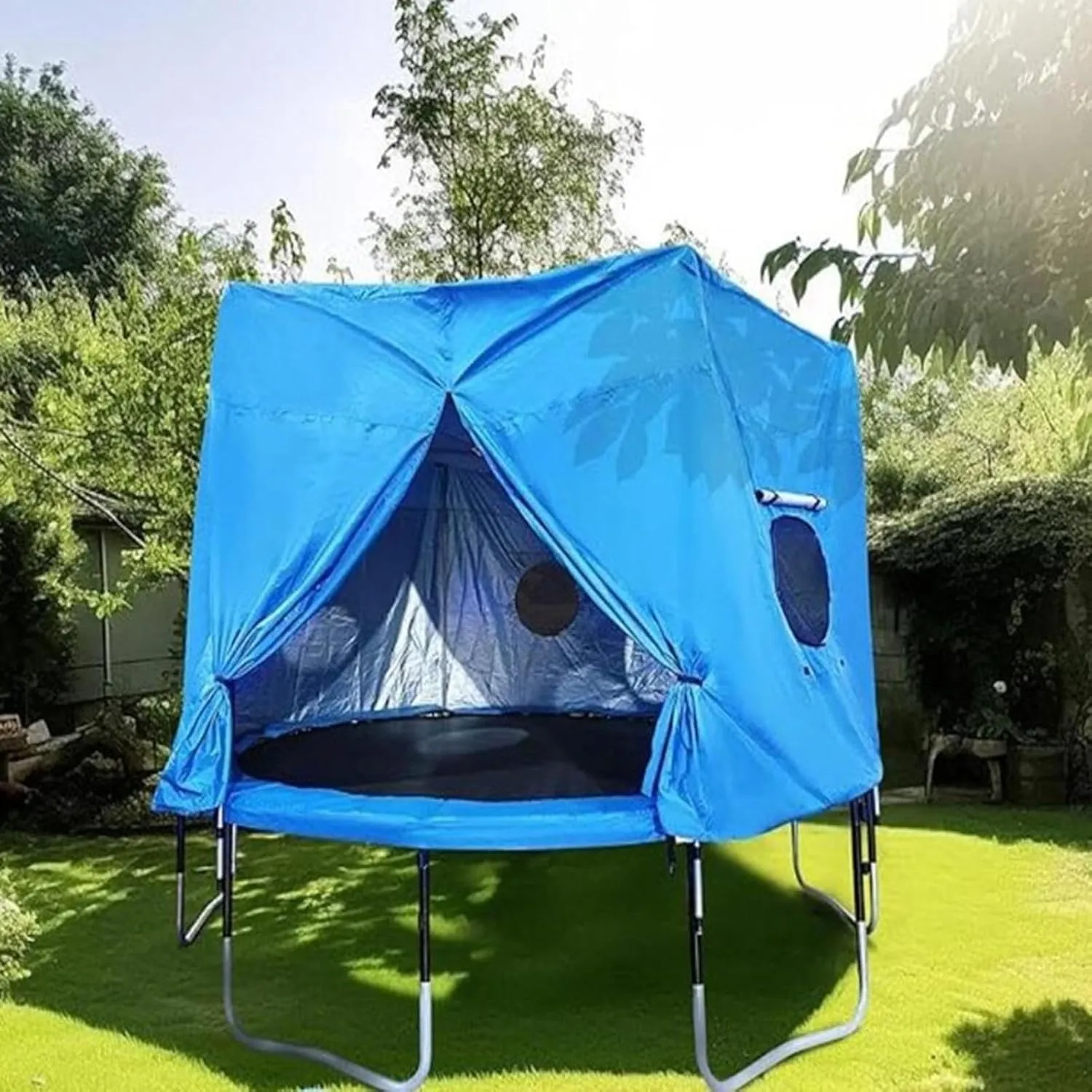 6FT/8FT/10FT/12FT/14FT/15FT Trampoline Tent, Waterproof Oxford Trampoline Canopy, Trampoline Tent Cover, Trampoline Sun Shade for 6 Straight Pole Round Trampoline