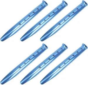 6PCS Snow Sand Tent Stakes Pegs, Aluminum Alloy U-Shaped Sand Tent Pegs Heavy Duty Ground Nails For Sand Snow Soft Soil Grass(blue)