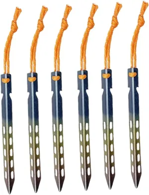 6X Ground Stakes Iflexible Aluminum Alloy Tent Stakes Camping Tent Nails for Gardening Outdoor Desert Tarp Awning