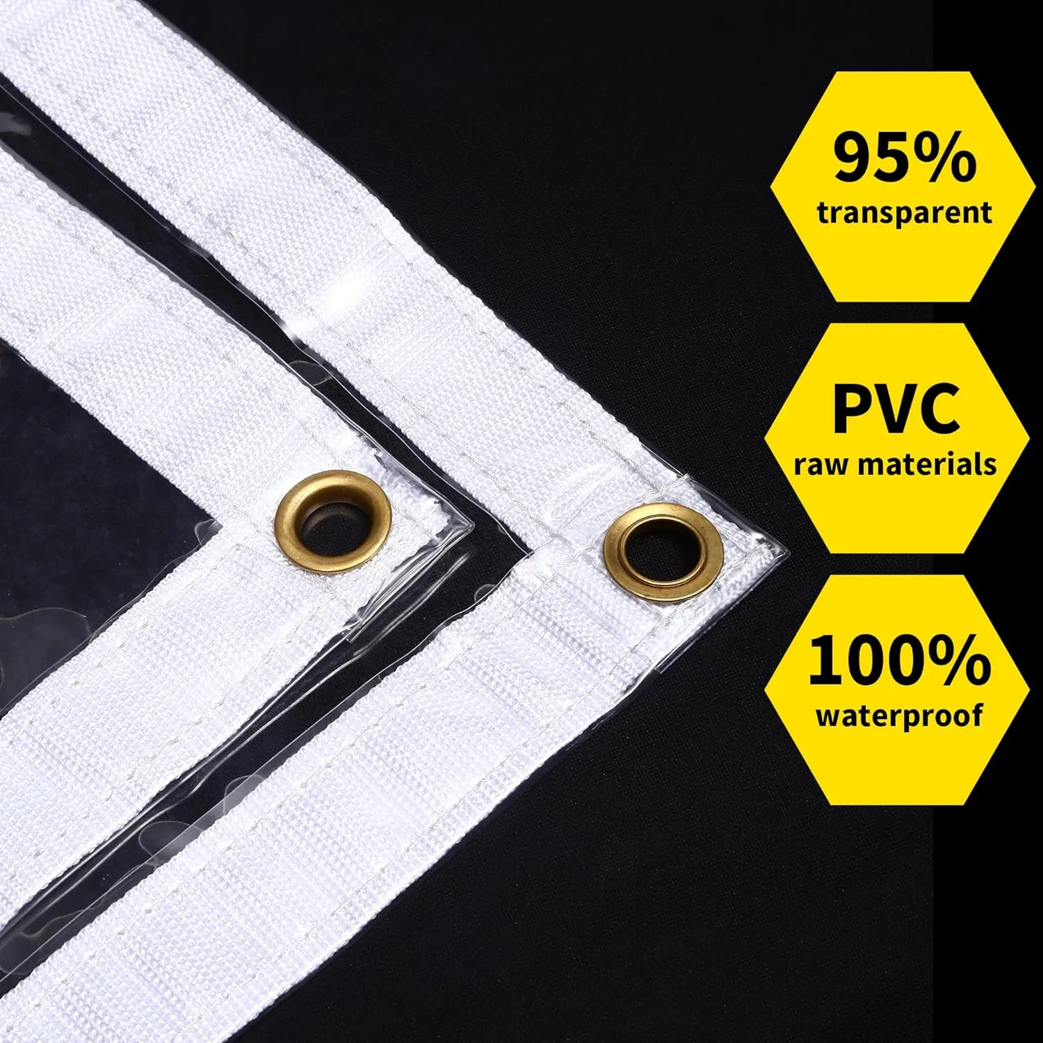 6'x8' 22Mil Heavy Duty Clear Vinyl PVC Waterproof Tarps,UV Resistant Soft Glass Tarp Transparent Tarpaulin with Grommets,Cover for Plant Greenhouse Balcony Garden Pet Hutch Roof,Full Size