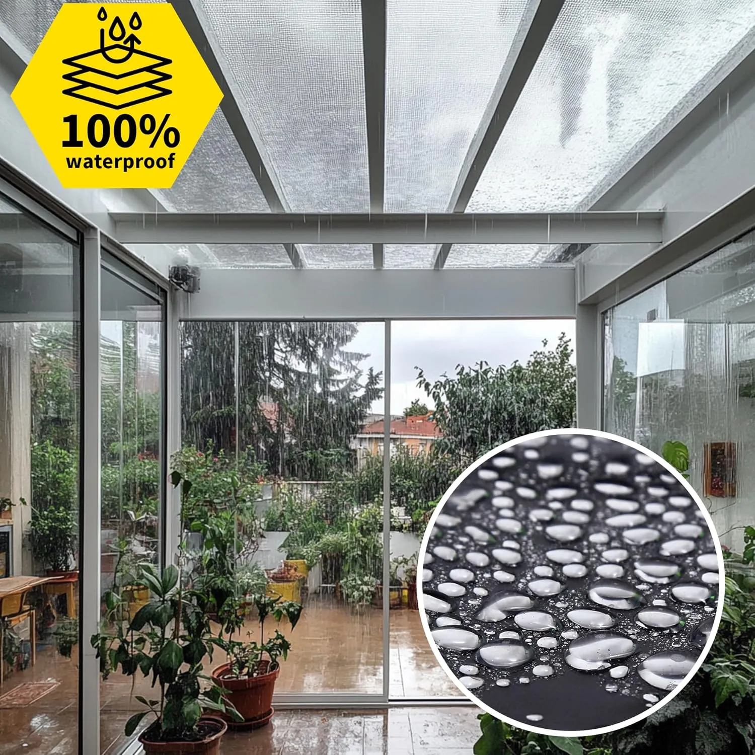 6'x8' 22Mil Heavy Duty Clear Vinyl PVC Waterproof Tarps,UV Resistant Soft Glass Tarp Transparent Tarpaulin with Grommets,Cover for Plant Greenhouse Balcony Garden Pet Hutch Roof,Full Size
