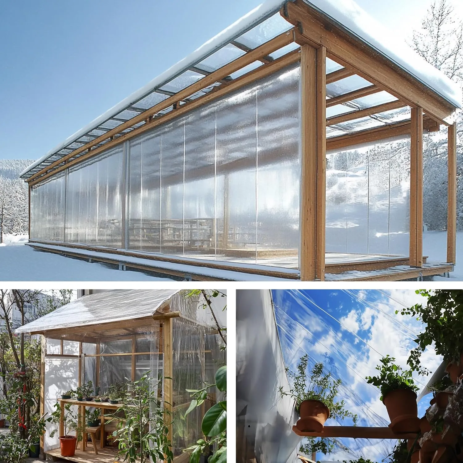 6'x8' 22Mil Heavy Duty Clear Vinyl PVC Waterproof Tarps,UV Resistant Soft Glass Tarp Transparent Tarpaulin with Grommets,Cover for Plant Greenhouse Balcony Garden Pet Hutch Roof,Full Size