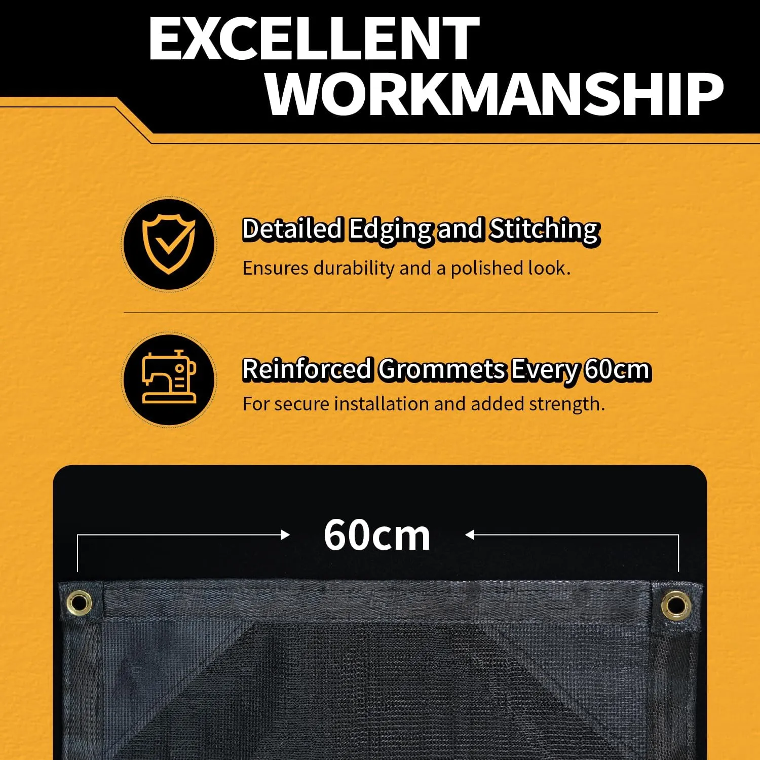 70% Heavy Duty Mesh Tarp with Grommets, 8' x 10' Shade Canopy for Patio, Garden Privacy Fence Screen, Outdoor Sun Shades for Backyard, Black