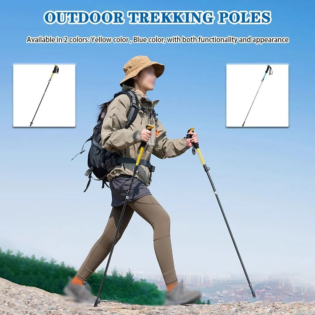 7075 Aluminum Alloy Trekking Pole, 3-Section Adjustable Walking Sticks Set, with Accessories Bag, Unisex, for Hiking/Climbing