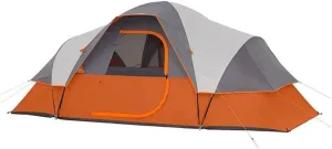 8-Person Tunnel Tent, Lightweight Family Camping Tent with 2 Doors & Ventilation, Double Layer Large Space Dome Tent for Outdoor Trekking & Hiking