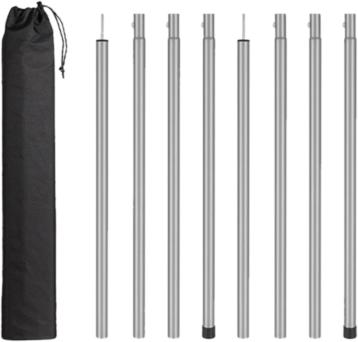 8 Pieces Tarp Poles, Lightweight, Easy to Install, Portable Iron Camping Tarp Poles Set for Awning Canopy Rain Shelter