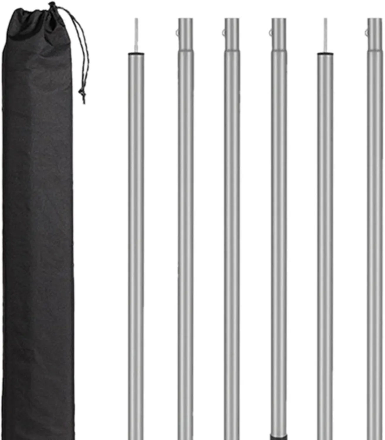 8 Pieces Tarp Poles, Lightweight, Easy to Install, Portable Iron Camping Tarp Poles Set for Awning Canopy Rain Shelter