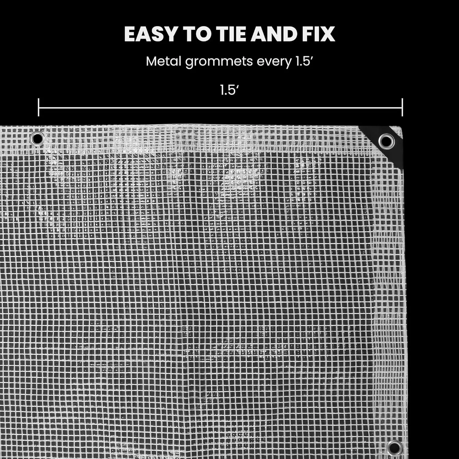 8' x 10' Clear Tarp Heavy Duty Waterproof tarps,13mil Transparent Multipurpose Protective Tarpaulin,Reinforced Edges Outdoor Waterproof Poly Tarps Cover,UV Resistant (Clear White Mesh)