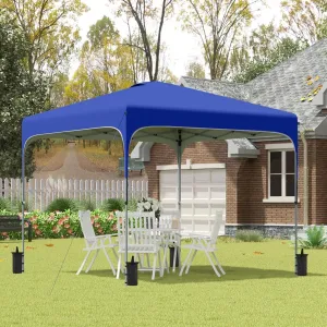 8' x 8' Pop Up Canopy Tent with Wheeled Carry Bag and 4 Sand Bags, Instant Sun Shelter, Tents for Parties, Height Adjustable, for Outdoor, Garden, Patio