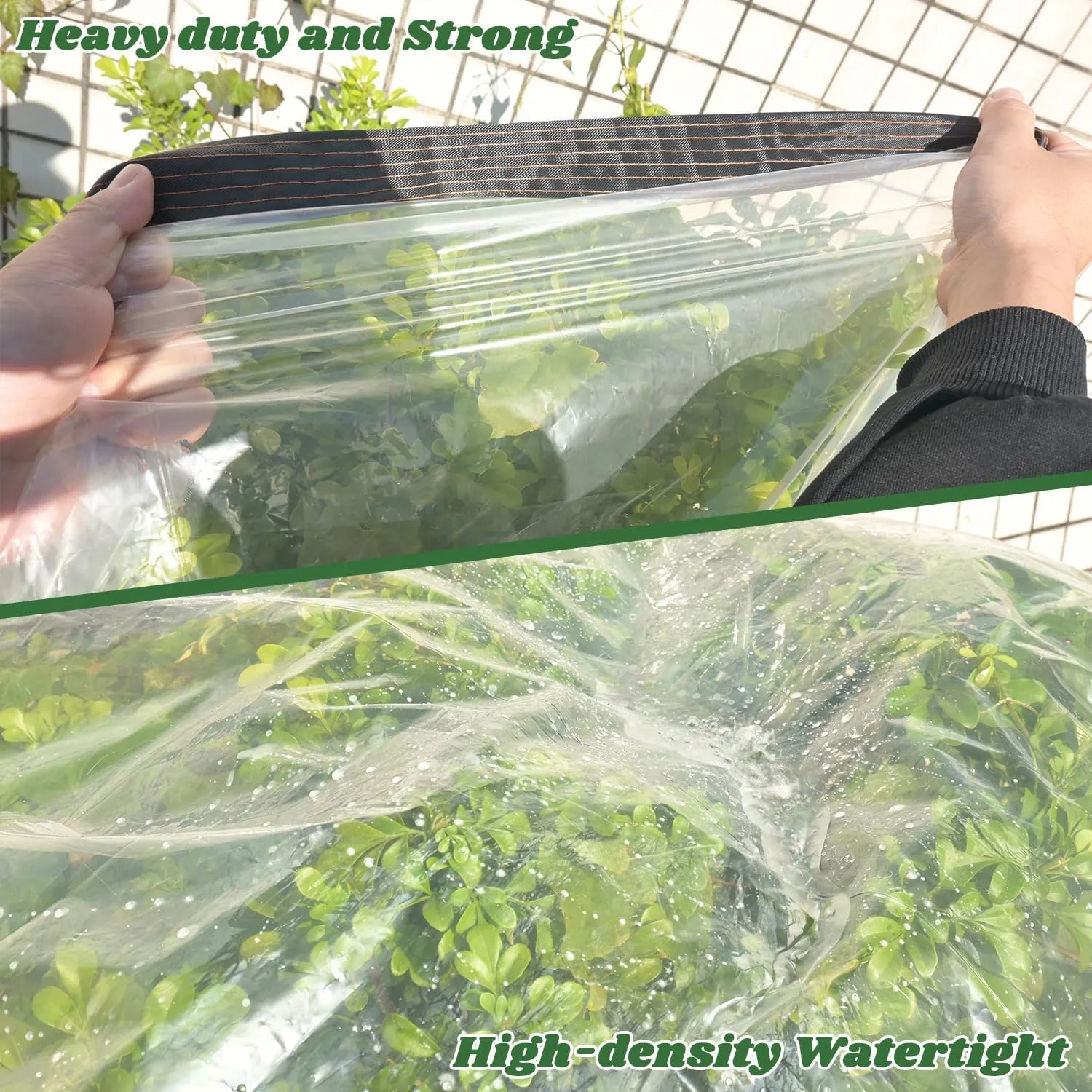 8.2x16.4 FT Clear Tarps with Grommets, Heavy Duty Waterproof, Clear Vinyl Tarp with Braided Rope, Clear Plastic Tarp Snow Cover Cloth for Patio, Henhouse, Canopy, Camping (2.5x5m)
