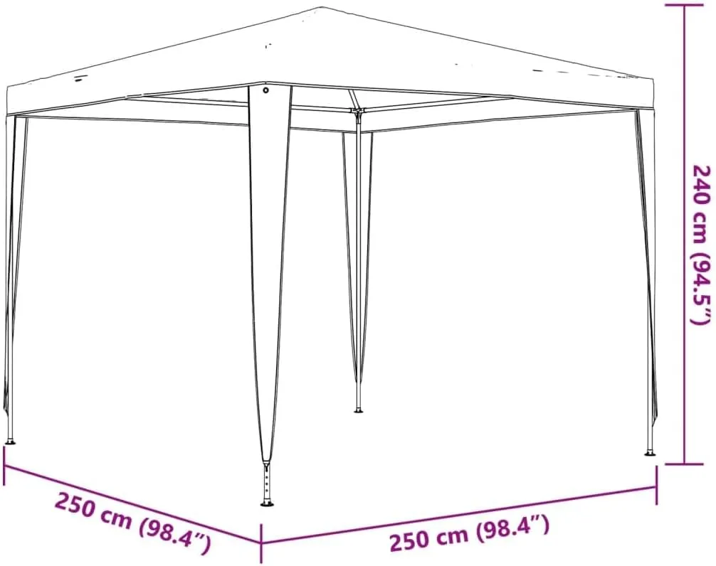 8.2'x8.2' Blue Party Tent Gazebo with Heavy Duty Iron Frame, PE Canopy for Outdoor Backyard Parties, UV & Water Resistant Small Canopy Tent for Patio, Deck, Camping