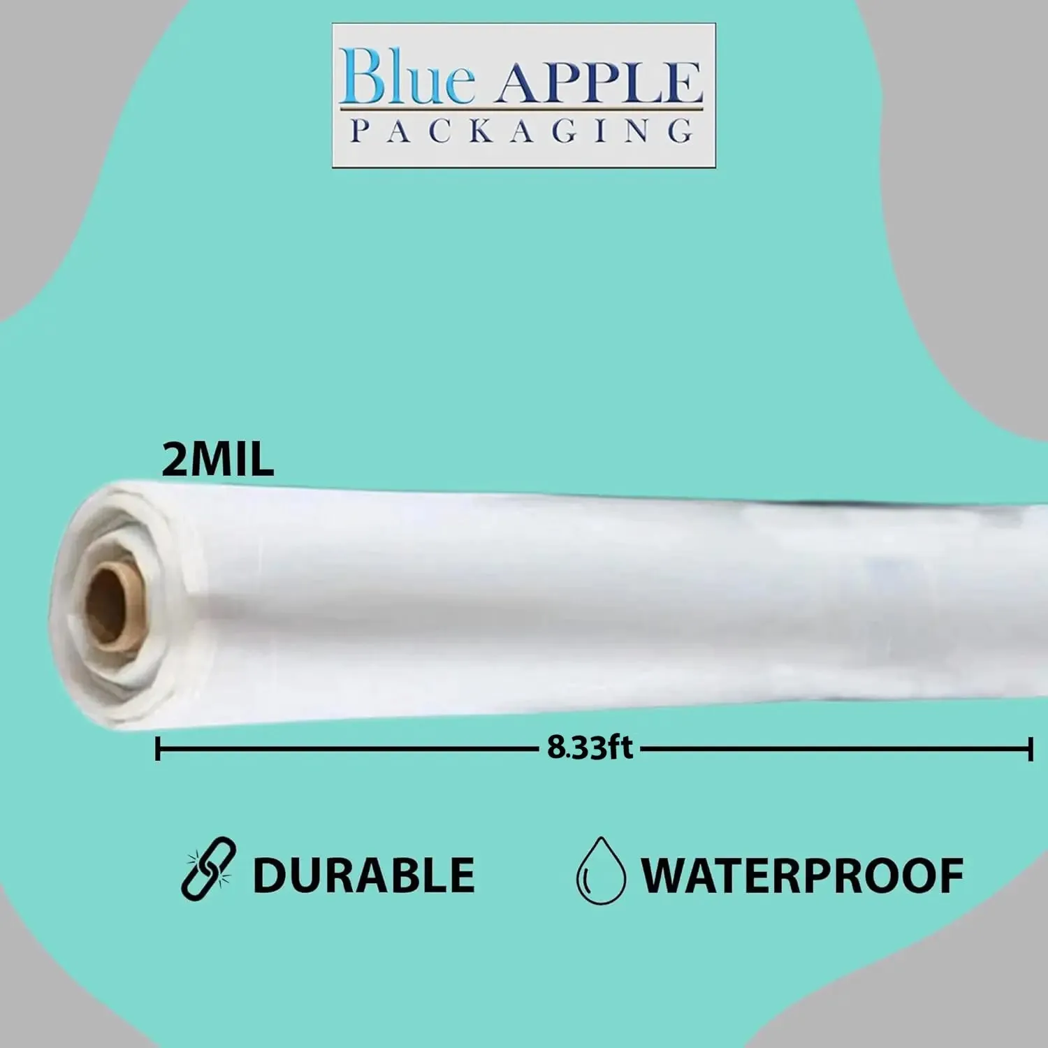 8.33ftX200ft Clear Poly Tarp 2 Mil Low Density LDPE 1 Roll