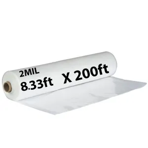 8.33ftX200ft Clear Poly Tarp 2 Mil Low Density LDPE 1 Roll