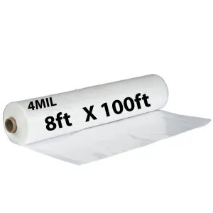 8ftX100ft Clear Poly Tarp 4 Mil Low Density LDPE 1 Roll