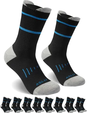 8Pairs Men's Seamless Crew Work Socks,Moisture Wicking Athletic Socks for Hiking Sports Running Available in M-XXL
