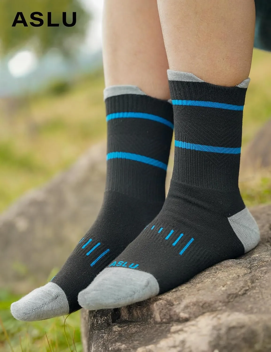 8Pairs Men's Seamless Crew Work Socks,Moisture Wicking Athletic Socks for Hiking Sports Running Available in M-XXL
