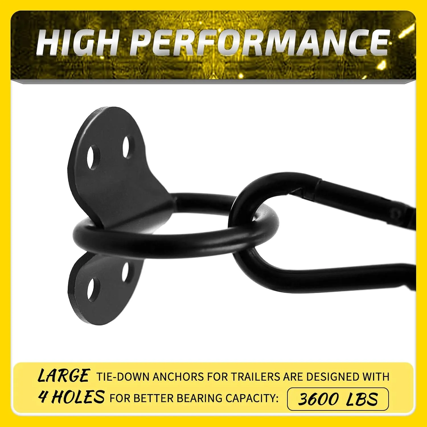 8PCS Heavy Duty D Ring Tie Down Anchor Hooks, Large D Ring Tie Down Anchor 3600LBS Breaking Strength with Carabiner, Tie Down Anchor with Bolts Screws for Trailer Truck Boats Camper Pickup ATV