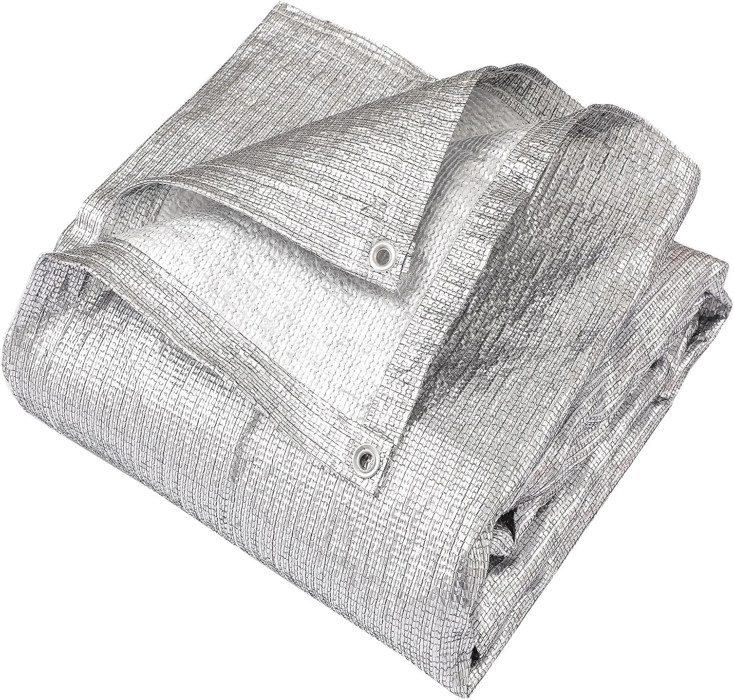 95% Aluminum Foil Shade Cloth Heavy Duty Shade Mesh Tarp Sun Block Fabric Cover Canopy Sun Pet Shade Garden 12ft x 16ft