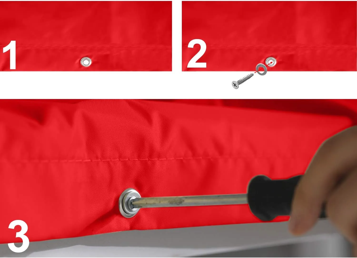 ABCCANOPY 43"X90" Swing Set Replacement Tarp for Playgrounds, Shade Screens (Red/White)