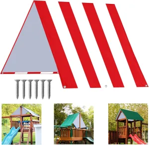 ABCCANOPY 43"X90" Swing Set Replacement Tarp for Playgrounds, Shade Screens (Red/White)