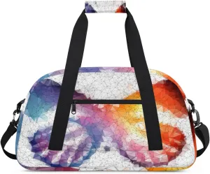 Abstract Butterfly Gym Duffel Bag for Men Women Geometric Butterfly Sports Tote Bag with Adjustable Shoulder Strap for Dance Gymnastics Traveling Outdoor Camping Overnight Stay