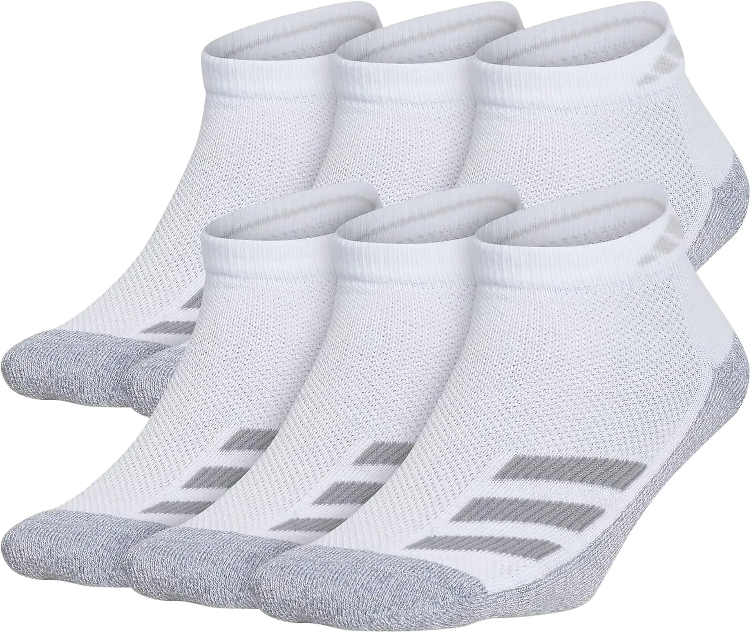 adidas Kids-Boy's/Girl's Cushioned Angle Stripe Low Cut Socks (6-Pair)