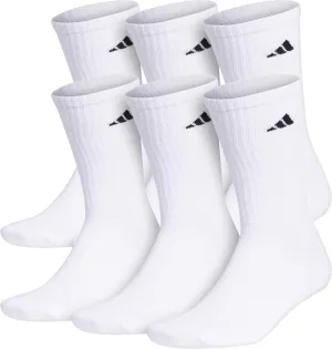 adidas Men's Athletic Cushioned 6-Pack Crew, Cushioned Crew Socks with Arch Compression for a Secure Fit