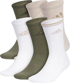 adidas Men's Athletic Cushioned 6-Pack Crew, Cushioned Crew Socks with Arch Compression for a Secure Fit