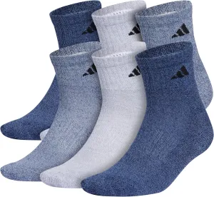 adidas Men's Socks, Athletic Cushioned Quarter 6-Pack, Ankle Fit with Arch Support