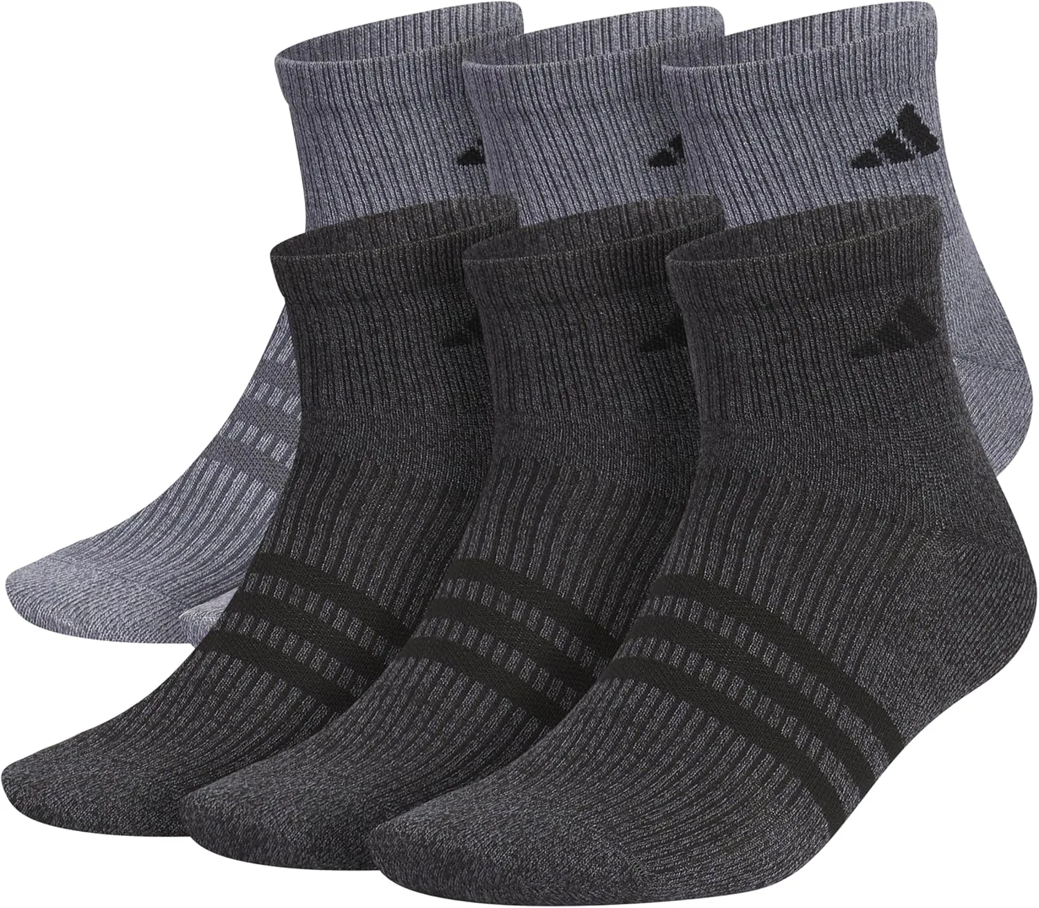 adidas Men's Superlite Quarter Socks 6-Pack, Durable, Lightweight, Athletic Breathable with Compression Arch Support