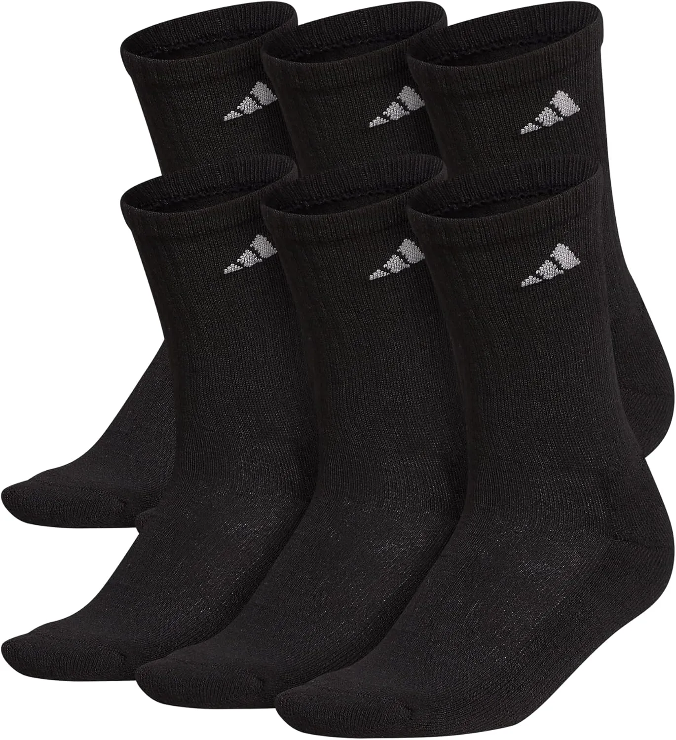 adidas Women's Athletic Cushioned Crew Socks with Arch Support, 6-Pack, Durable, Moisture-Wicking