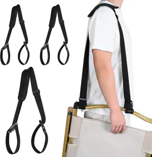Adjustable Camping & Beach Chair Carry Straps – Heavy-Duty Lightweight Carrying Handle with Padded Shoulder Strap for Outdoor, Backyard, Picnic, Travel (3 Pack)