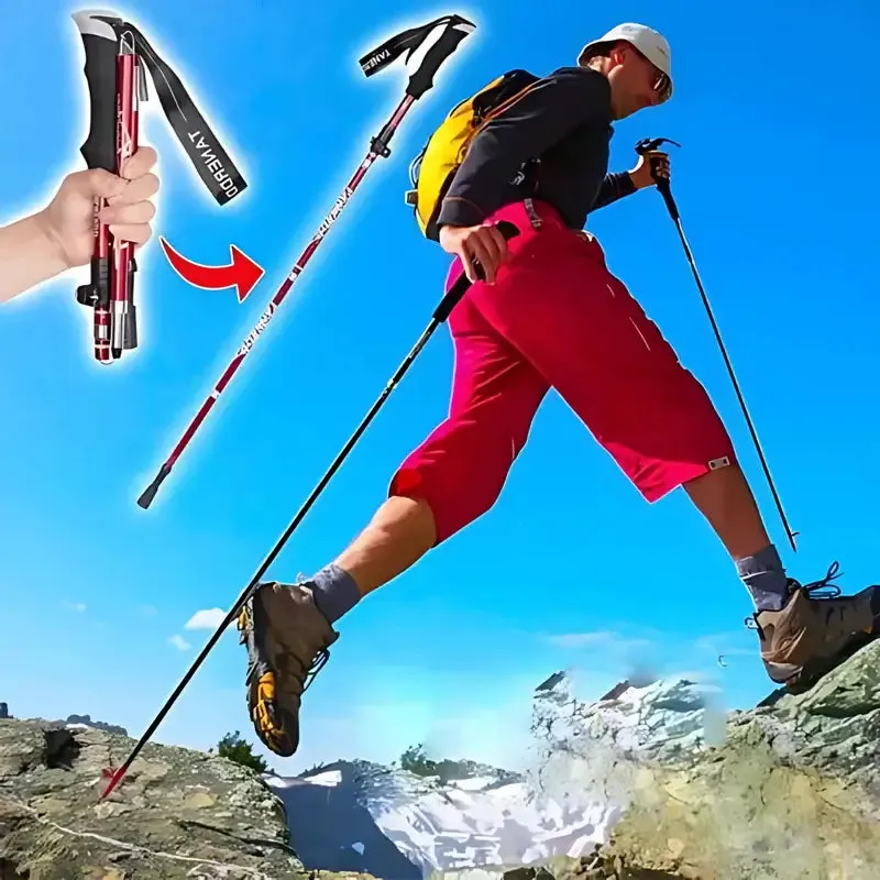 Adjustable Foldable Trekking Pole with Anti-Shock System for Hiking, Camping, and Outdoor Adventures