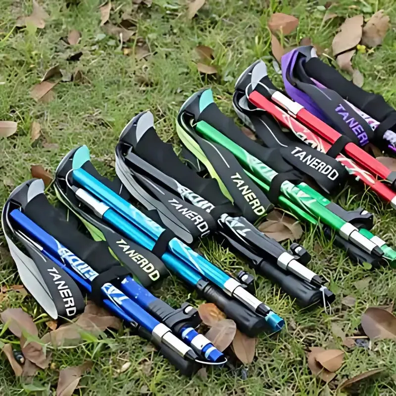 Adjustable Foldable Trekking Pole with Anti-Shock System for Hiking, Camping, and Outdoor Adventures