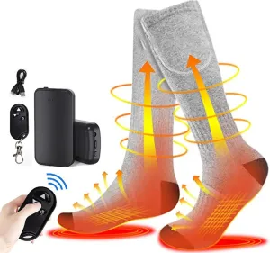 Adjustable Heated Socks 4000mAh Battery Electric Socks Rechargeable Warmer Sock Winter Thermal Sock for Outdoor Sport