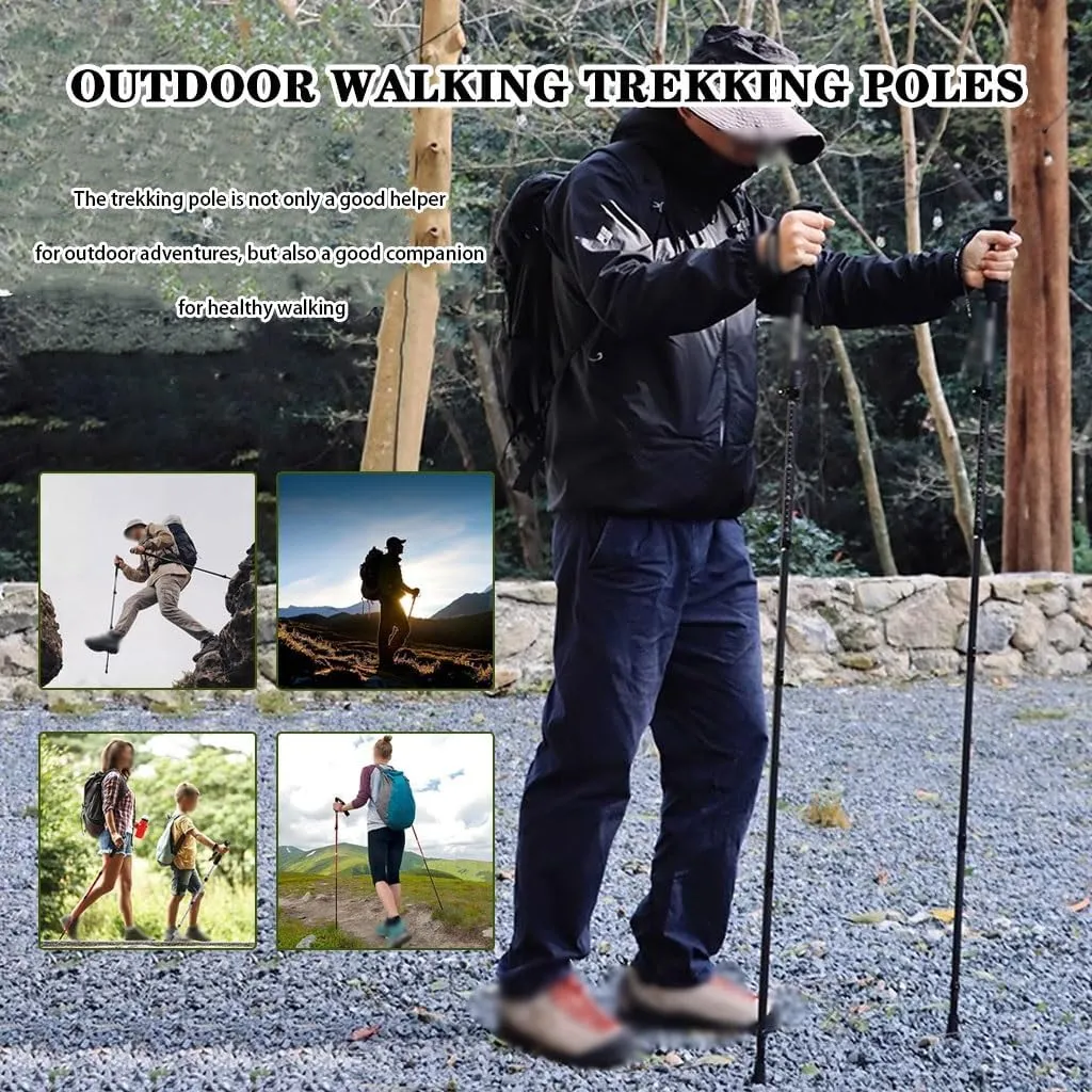 Adjustable Hiking Or Walking Stick, Portable Mobility Aid, Folding Travel Trekking Poles, Outdoor Climbing Gear