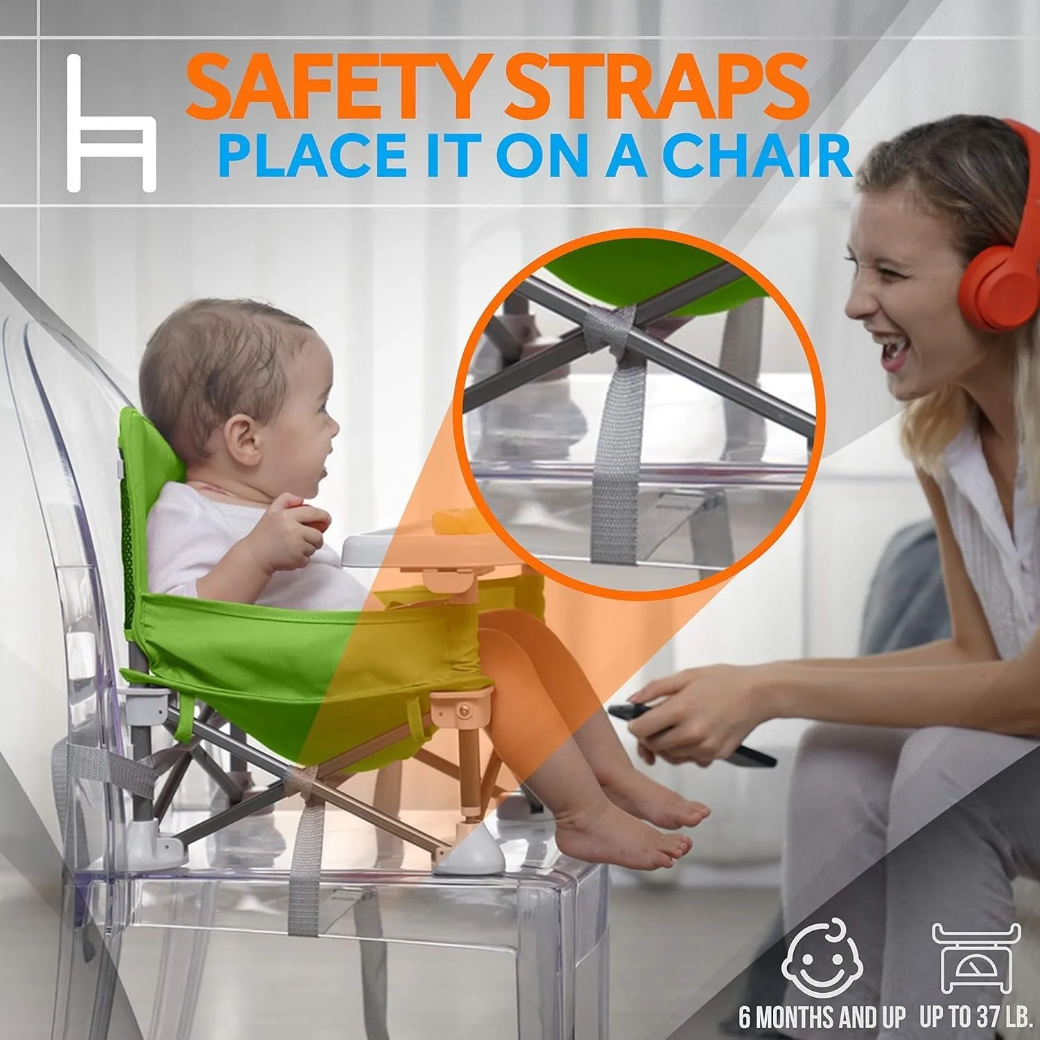 Adventurous Toddler Camping Chair - Foldable Baby Dining Table with Storage Bag, Comfortable Feeding Kids Camping Chair