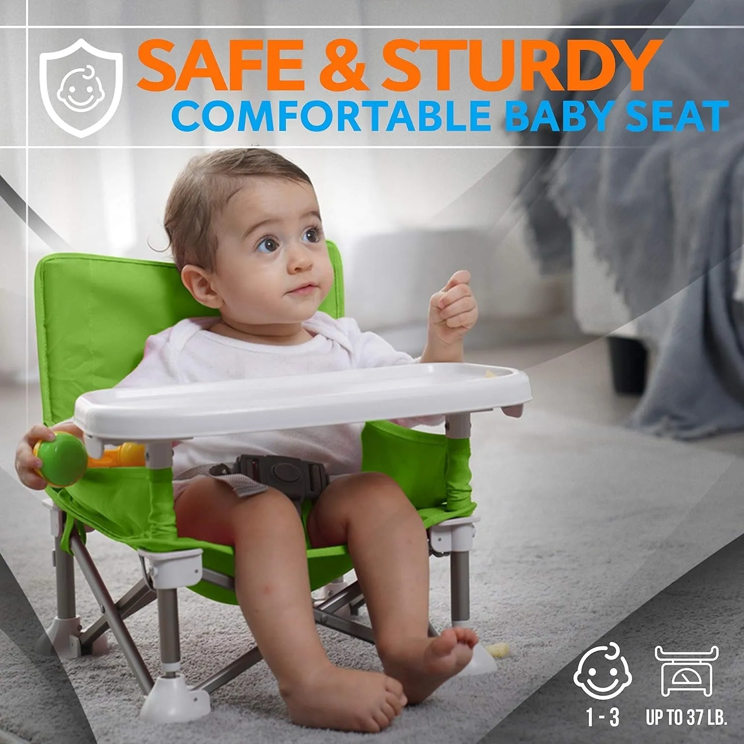 Adventurous Toddler Camping Chair - Foldable Baby Dining Table with Storage Bag, Comfortable Feeding Kids Camping Chair