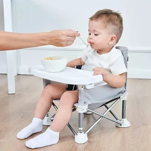 Adventurous Toddler Camping Chair - Foldable Baby Dining Table with Storage Bag, Comfortable Feeding Kids Camping Chair