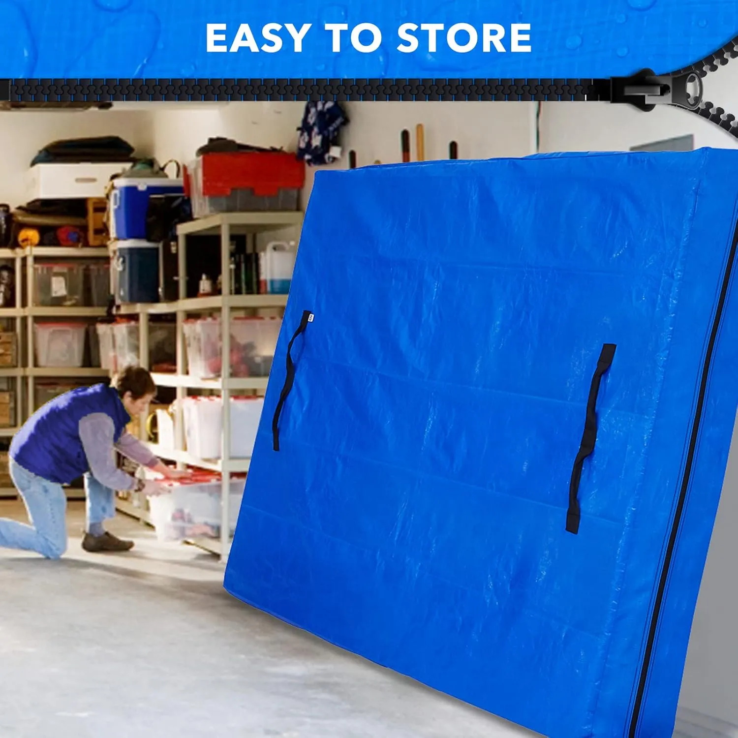 AlexHome Mattress Bag, Heavy Duty Tarp Reusable Storage Bag,Easy Carrier Mattress Moving Cover (Queen Size)