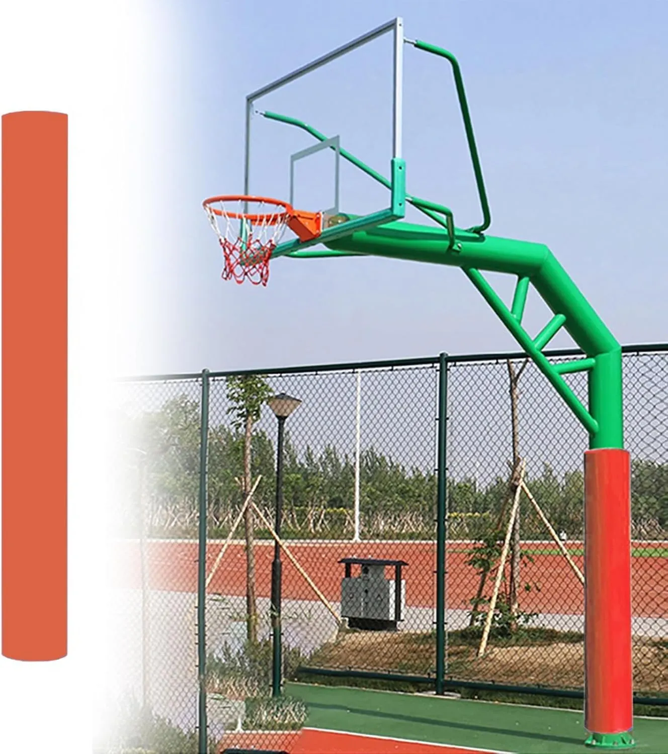 All-Weather Basketball Hoop Padding for Round Pole, Shock - Absorbing Basketball Hoop Post Pad, Padding to Wrap Around Metal Poles/Basement Post