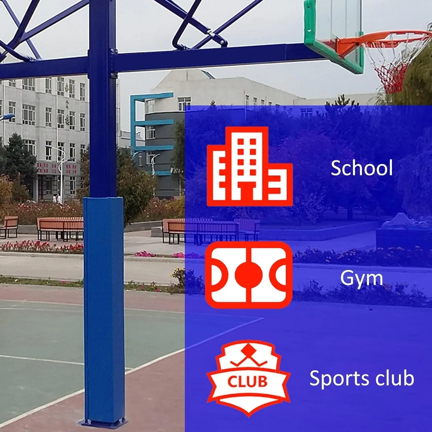 All-Weather Basketball Hoop Padding for Square Pole, Shock - Absorbing Basketball Hoop Post Pad, 3ft 4ft 5ft 6ft Tall Padding to Wrap Around Metal Poles/Basement Post(Gray,5 ft/150 cm)