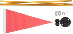 Aluminum Canoe Flag Kit, Aluminum Pole & Bright Nylon Flag for Enhanced Boat Visibility & Safety