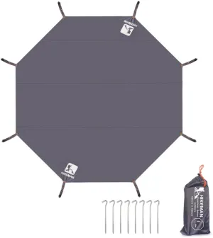 (Amazon Limited Brand) Ground Sheet, Hexagonal, Leisure Sheet, Waterproof, Lightweight, Tarp, Tent Mat, Hexagon for One-Pole Tents, Includes Storage Bag, Pegs Included (Octagonal XXL Size 18.1 x 18.1