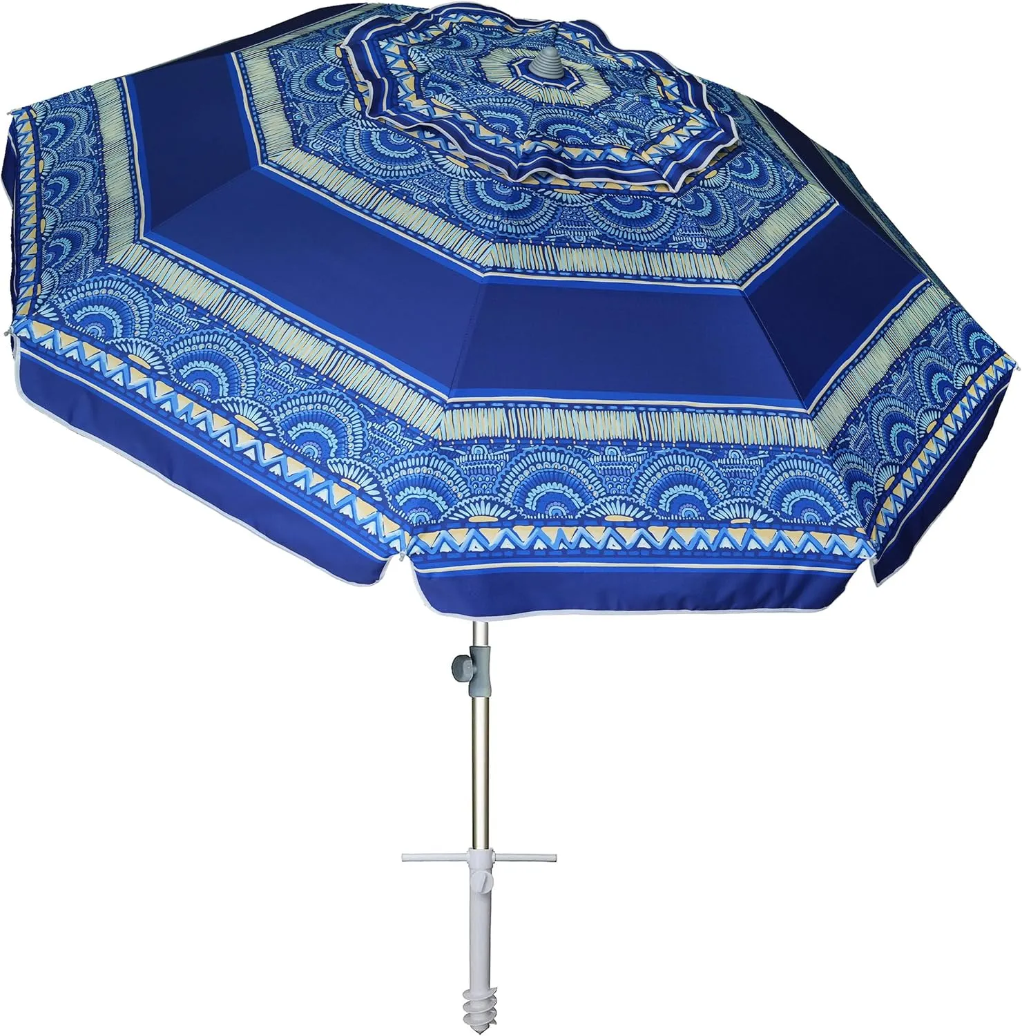 AMMSUN 7ft Heavy Duty High Wind Beach Umbrella with Sand Anchor & Tilt Sun Shelter, UPF50  Protection Outdoor Sunshade Umbrellas and Parasols Carry Bag for Patio Garden Beach Pool Backyard