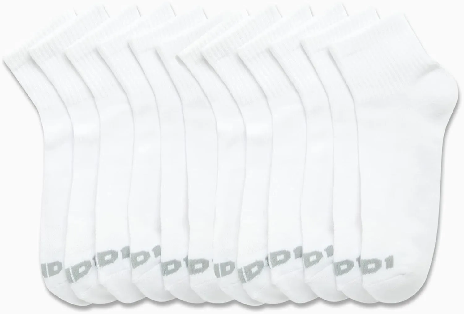 AND1 Men's Quarter Socks - 12 Pack Cushioned Athletic Ankle Performance Stretch Sports Socks (6-12.5)