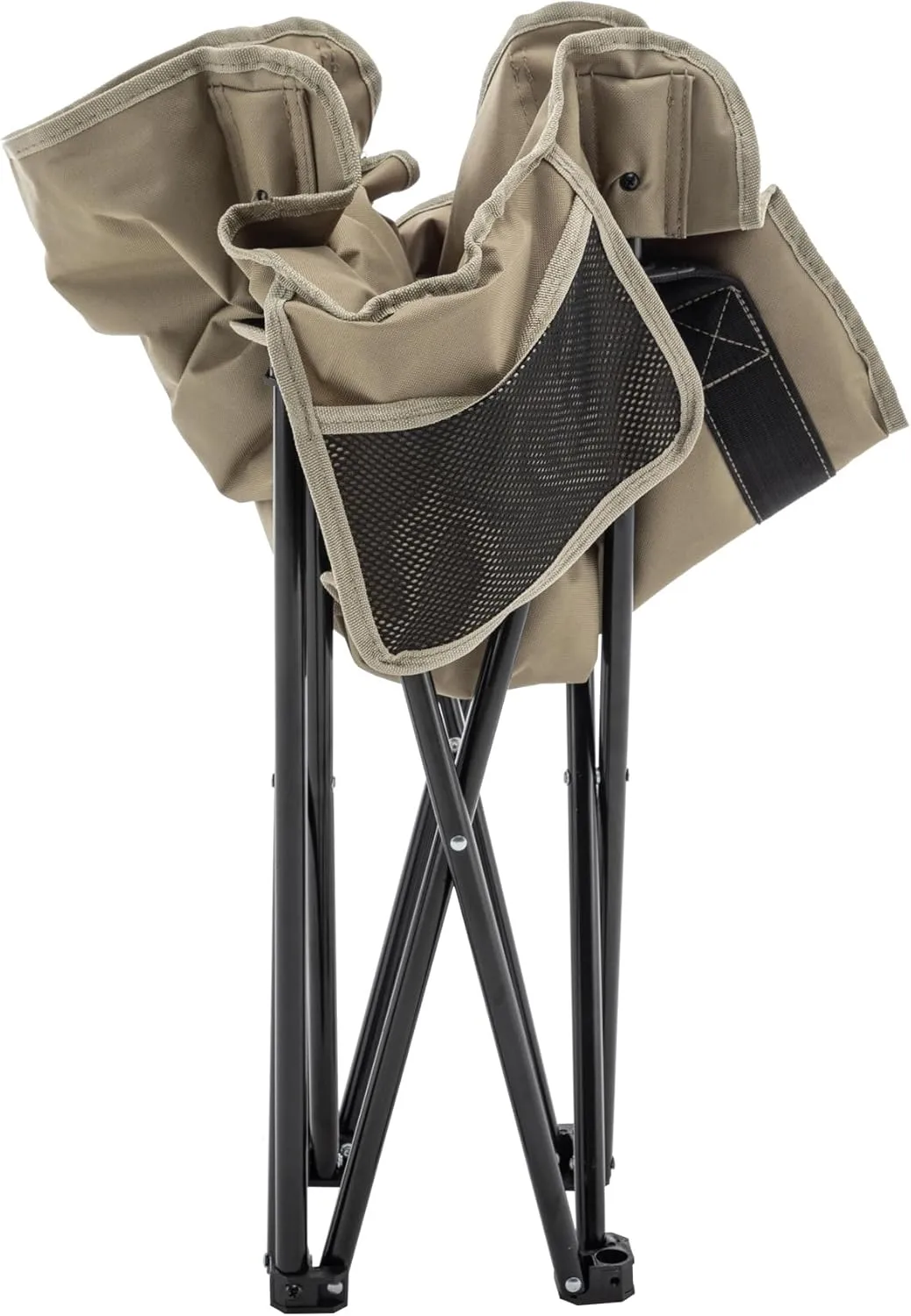 Andeworld Camping Chairs, Padded Moon Chair for Adults, Folding Camp Lawn Chairs with Storage Bag Carry Bag,Support up to 330lbs for Fishing,Camp,Picnics,Beach,Lawn,Khaki